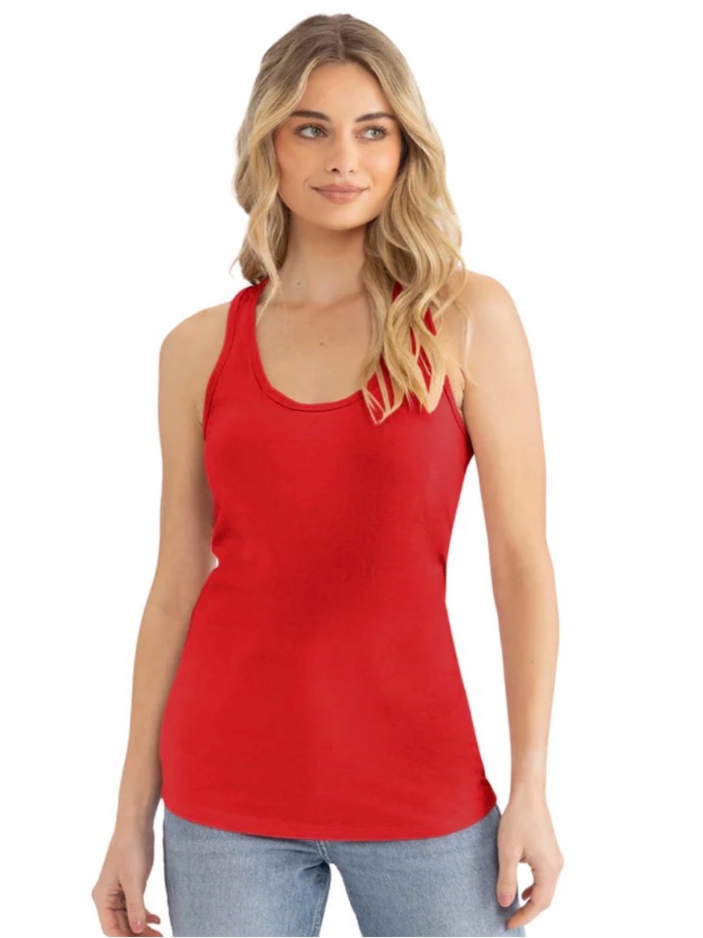 Belissimo Women's Red Sleeveless Top, Size L